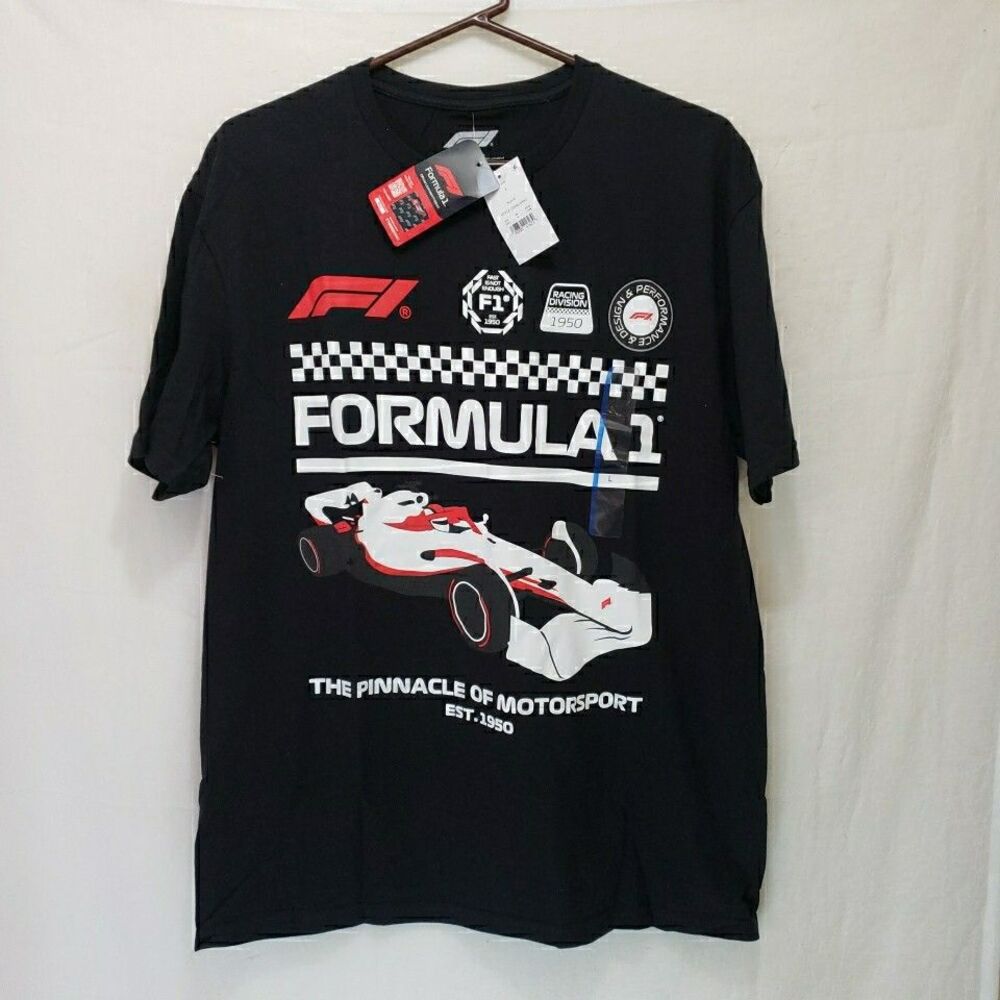 Formula 1 F1 Black Graphic T-Shirt The Pinnacle of Motorsport NWT